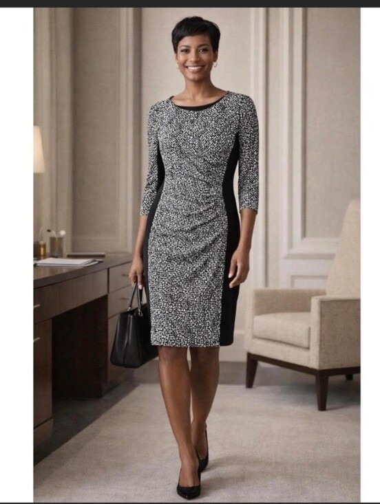 Ralph Lauren Dresses & Skirts - Ralph Lauren Black and White Printed Sheath Dress